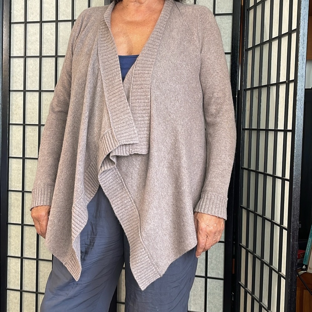 Lord and Taylor Women's Cashmere Tan Open Front Cardigan